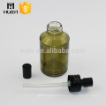 wholesale cosmetic packaging green glass bottle with lotion pump